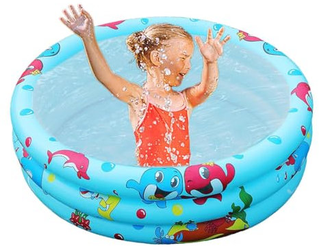 Piscina gonfiabile all'aperto, Piscina gonfiabile per bambini,Piscina gonfiabile per bambini 3 anelli - Piscina per bambini, piscina gonfiabile 3 cerchi per ragazzi, ragazze, adulti