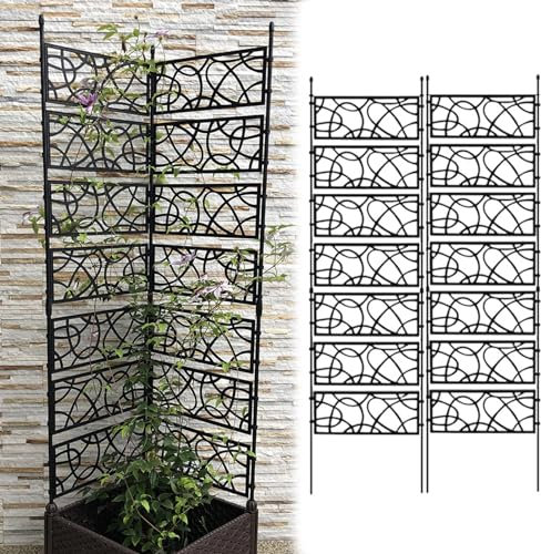 Treillis de jardin pour plantes grimpantes - Clôture pliable pour intérieur et extérieur - Brise-vue décoratif - Idéal pour les fleurs, les légumes, les fruits et la vigne - Blanc - 81 x 150 cm