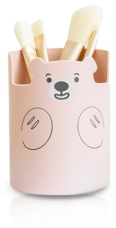 Aipeeo Stiftehalter,Bleistifthalter,Stifteköcher, Stiftehalter Rund, Bärengestalt, Geeignet für Schulen, Wohnungen, Büros (Rosa)