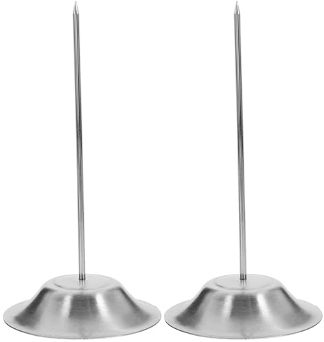 PLAFOPE 2pcs Stainless Steel Menu Summons Forks Bill Holders Receipt Spikes for Restaurants and Offices Anti-Corrosive Metal Document Organizers with Sturdy Base for Easy Usage