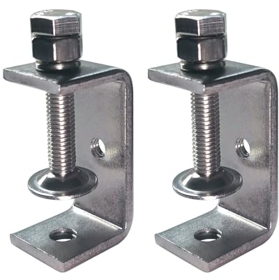 Ponezg C Klemme Edelstahl 55mm C Zwingen Schraubzwingen Set Klein Klemmschraube Schraubklemme Klemmen Metall Klemmhalterung Tischklemme 20-50mm Einstellbar Kieferöffnungen M8 M10 C-Clamp (2 Stück)