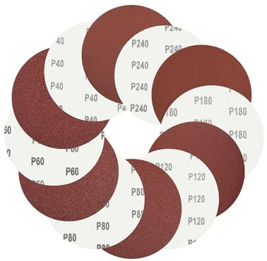 Yubpaiy Carta Vetrata 100 mm (4) - 60 Dischi Abrasivi a Gancio e Anello con Grana 40/60/80/120/180/240 - per Levigatrice Orbitale ed Elettrica