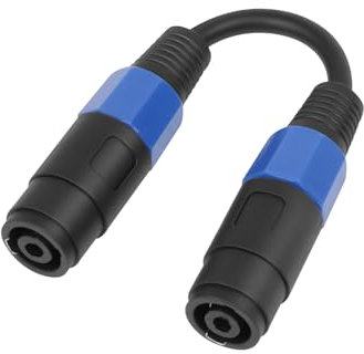 GELRHONR Speakon Câble d'extension audio femelle vers femelle avec verrouillage Twist Lock pour mixeur, connecteurs, préamplificateurs, haut-parleurs 20 cm