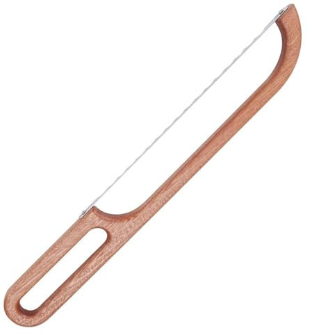 Trancheuse à en bois | Scie à dentelée de 40 cm, outil de cuisine pour tranches uniformes, coupe-pâtisserie gaucher et droitier, idéal pour le fait maison, la coupe de croustillant