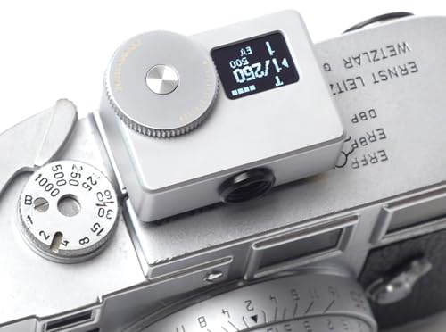 DOOMO MADE OLED Light Meter, Meter S Brass Version, New Screen Design, Real-time Metering and One-Button Metering for Vintage Cameras (Chrome)