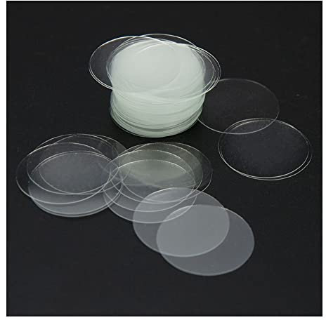 Zubehör für Labormikroskope 1000 Stück Objektträger aus Glas for Mikroskope, transparent, rund, leere Objektträger, 30 mm, 32 mm, 35 mm, Dicke 0,13–0,17 mm(35mm)