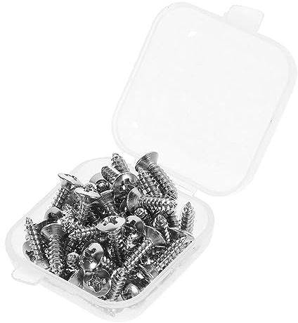 MILISTEN Gitarrenschrauben aus Eisen 3x12 Mm für Schlagbrett und Bassplatte Silber 50 Stück-pack in Kasten