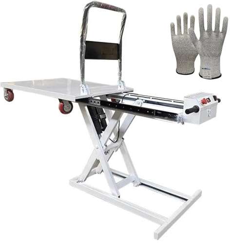 WENMEE Piattaforma Elevatrice Idraulica, Tavolo Elevatore Elettrico A Forbice Singola, Carrello Elevatore con 4 Ruote, capacità di 661 Libbre(120)