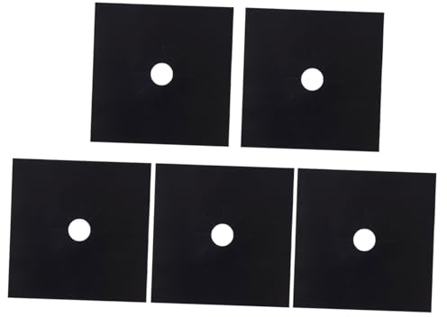 TOBBOMEY Lot De 5 Tapis De Protection 27x27 Cm En Matériau Réutilisable, Couvercles De Brûleur Antiadhésifs, Épaisseur 0,2 Mm, Pour Cuisinière à Gaz, Protection Facile Et Nettoyage Pratique