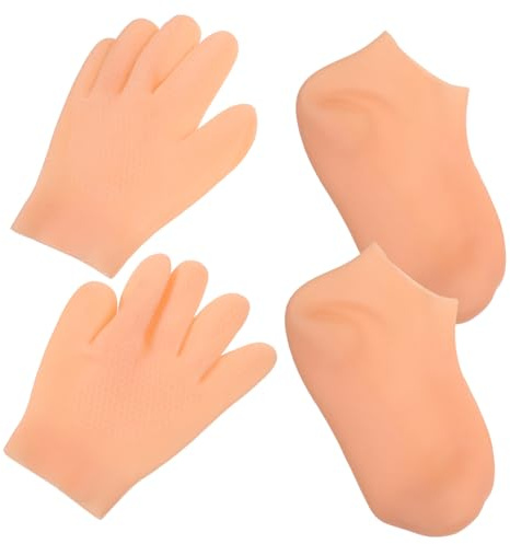 BAZEITFLOW Soft Moisturizing Gloves and Socks for Women Elastic Hand and Foot Care Overnight Dry Skin Treatment Reusable Protective Moisture Locking for Sensitive Hands and Feet