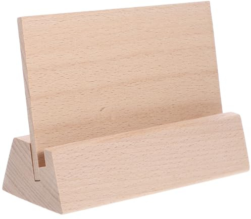 Mobestech Base Bois pour Calendrier de Bureau Support Élégant et Robuste pour Porte-cartes Porte-numéros de Table et Présentoir Photo avec Fente Socle Stable pour Affichage de Cartes et