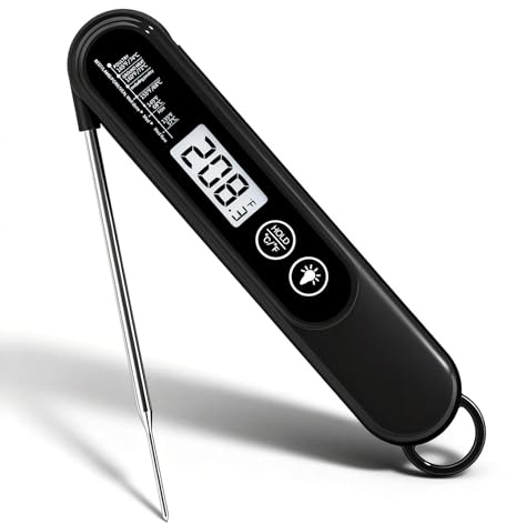 Termometro Carne BBQ per Griglia e Cucina, Lettura Istantanea in 3 Secondi per una Bistecca Perfetta, Termometro Digitale Impermeabile con Display Retroilluminato e Spegnimento Automatico Intelligente