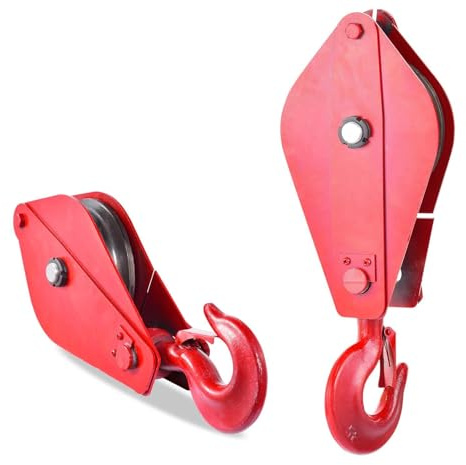 Heavy-Duty 5 Ton Winch Pulley with Hook | High-Strength Rope Bearing for 18.5mm Wire Rope | Ideal for Trailers, Transporters, and Lifting Applications