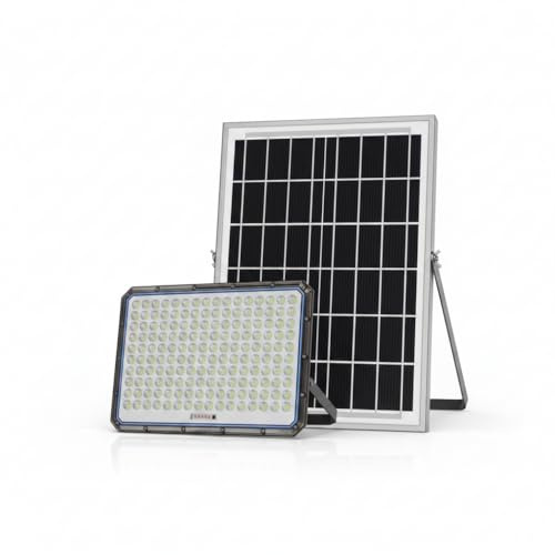 K2 STORE - Faro LED Solare 5000W 320 LED Esterno IP66 Telecomando Luce 6500K Pannello Solare Autonomia 12h Illuminazione Potente Giardino Cortile Strada
