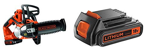 BLACK+DECKER GKC1820L20-QW - Motosierra a batería 18V + BLACK+DECKER BL2018-XJ - Batería de litio Tipo Carril de 18 V