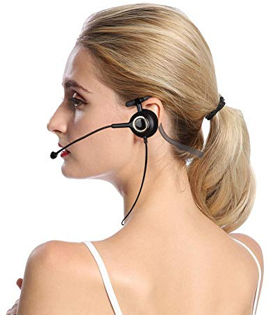 Call Center -headset, trådlös telefon Headset Brusreducerande mikrofon Headset Lätt PC -headset Bekvämt telefonheadset, Business Headset (utan adapter)