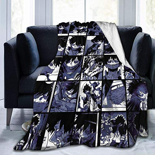 My Hero Academia Collage Anime Dabi Coperta da tiro Fuzzy Coperta calda per biancheria da letto invernale Stampa 3D Morbida coperta in micro pile 150X200cm