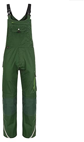 TMG | Arbeitslatzhose Finesse mit Kniepolstertaschen, viel Stauraum, robuster Overall mit Reflektoren, grün | Gr. 46