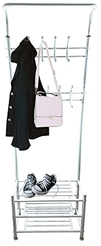 BITUXX Standgarderobe Flurgarderobe Kleiderständer Jackenständer 1,80m (Weiß)