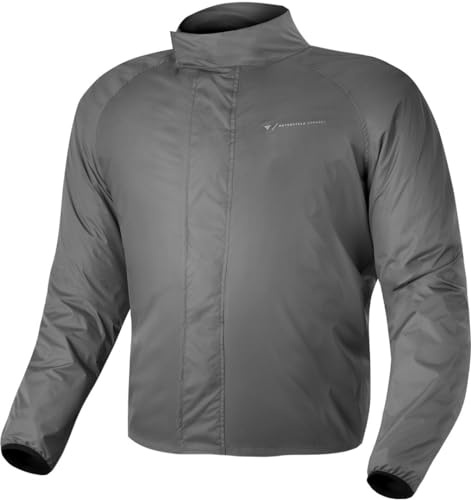 SHIMA RAINSHELL Chaqueta de lluvia para hombre - Chaqueta impermeable - Ropa de lluvia impermeable con bolsa de transporte (Gris, M)