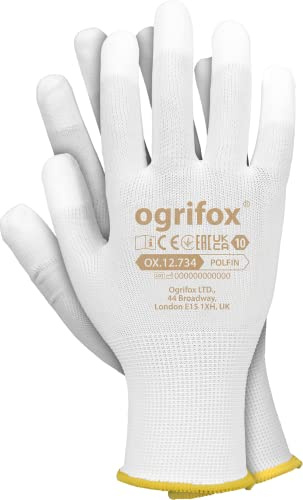 Ogrifox Schutzhandschuhe, Arbeitshandschuhe, Ox.12.734 Polfin, Weiß, 9 Größe, 240 Paar