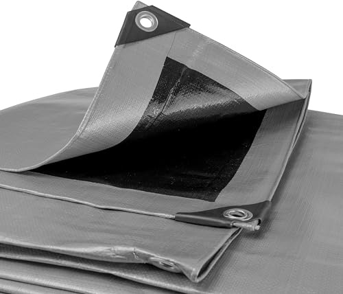 Tough heavy duty 260gsm waterproof tarpaulin/cover up tarp/garden dry storage sheeting,builders sheet,garden +camping (2m x 2m)