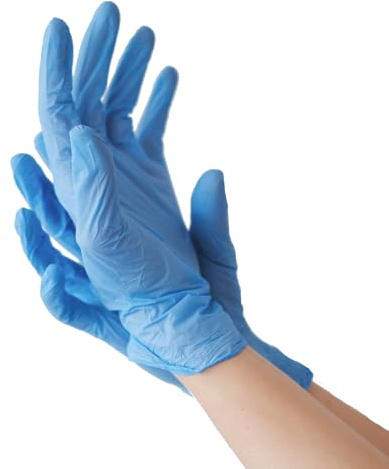 BALSAT | Guantes Nitrilo Talla M azules | Caja de 100 Guantes | Guantes de Nitrilo talla S, M, L, XL | Guantes Desechables | Guantes Sin Polvo ni Latex (Medium, Azul)