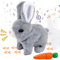 Pipihome Rabbit Toys for Kids | Interactive Rabbits Toy | Plush Electronic Bunny with Walking | Realistic Stuffed Animal Bunny with Sounds and Movements Toys Gift for Kids