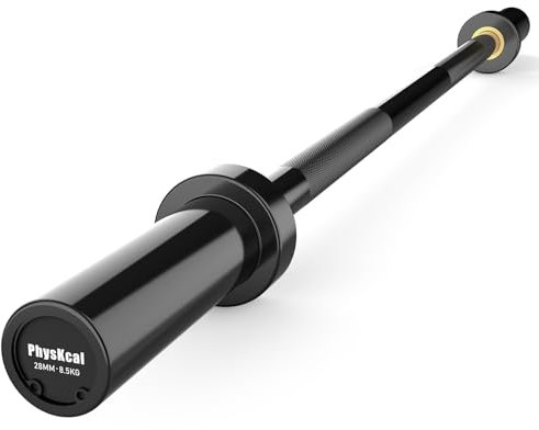 PhysKcal Olympische Hantelstange, 1,2 m, gerade Langhantel für Standard-Hantelscheiben mit 50 mm, ideal für Bizeps und Trizeps