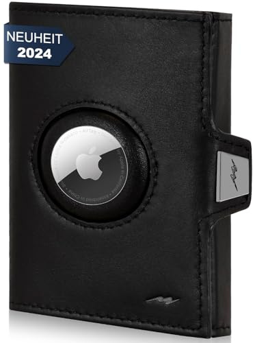 Marc Peter® Jupiter Airtag Leder Geldbörse | RFID-Schutz | Kreditkartenetui für 11 Karten | Mini Portemonnaie für Herren