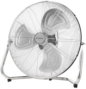 Emperial 20 Chrome Floor Fan | High Velocity Air Circulator with 3 Speeds, Adjustable Head, Heavy-Duty Standing Metal Pedestal Fan for Powerful Cooling – Ideal for Home, Office, Garage & Gym