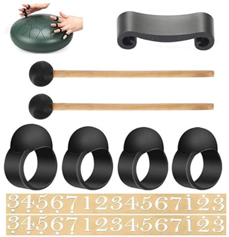 Regentrommel-Zubehör-Set, komplettes Handpan-Trommel-Zubehör, Regentrommel | Add-Ons-Set, Drumstick-Halter, Zahlenaufkleber und Regenspiel-Zubehör, robustes Regentrommel-Set für Kinder und Erwachsene zu