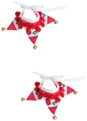 BESPORTBLE 2St Haustierschal Bandanas für kleine Hunde Geburtstagszubehör für Hundepartys Weihnachtsmützen für Hunde Hunde-Weihnachtsfliege mit Weihnachtskragen Hundeartikel Haustier Halstuch