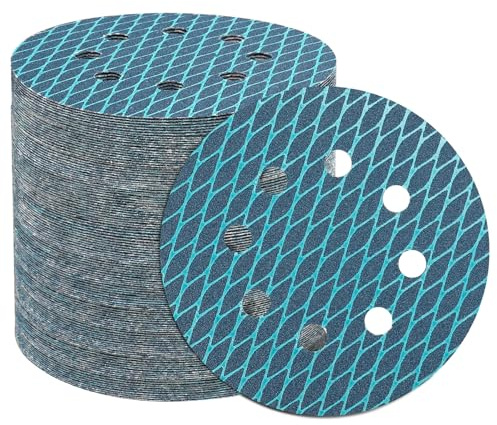 STEBRUAM 100 Pcs Dischi Abrasivi 125mm, Carta Vetrata Abrasiva 100 Grana | Disco levigatrice 125 mm 8 Fori Ossido di Diamante per Levigatrice Orbitale