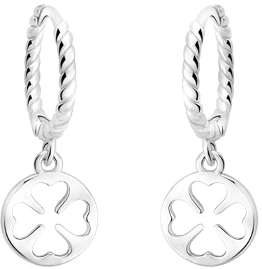 SOFIA MILANI - Damörhängen i 925 Silver - Örhänge med Cirkel Klöver - E2993