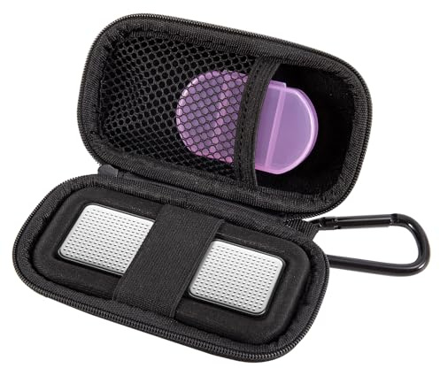 Heart Rate Monitor Case for Kardia Mobile EKG Monitor,Organizer for AliveCor Cardio Mobile 6L Device,Portable Heart Rate Device Travel Protective Holder Includes Pill Box and Carabiner Clip (Black)