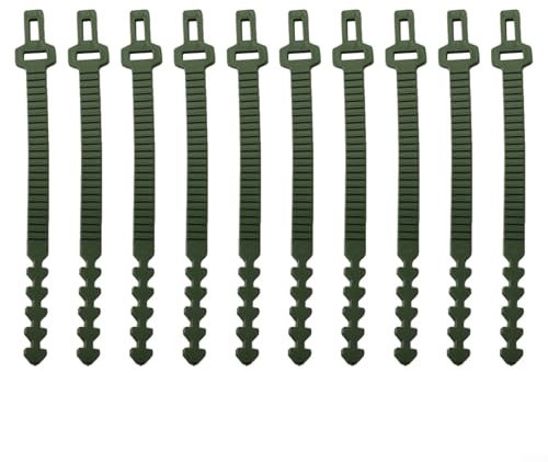Emiif Garden Wire For Climbing Plants Plant Support Straps Adjustable Tree Ties Heavy Duty Soft Rubber 24Cm Green Garden Plant Supports