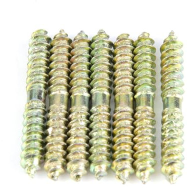 5x40mm Dübel Schraube, Eisen Doppelende Schraube Selbst Klappende Schraube, 20 Stück Holz Bearbeitung Dübel Schraube Set für Möbel Verbinden
