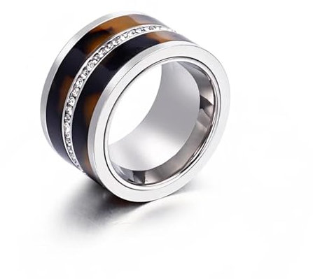 Hasdnker Ring Ringe Damen Bijouterie Herren Trendy Knuckle Ring Für Frauen Männer Cubic Zirkon Doppel Schicht Glas Aillons Hochzeit Partei Schmuck Zubehör 7 Kr32061-K