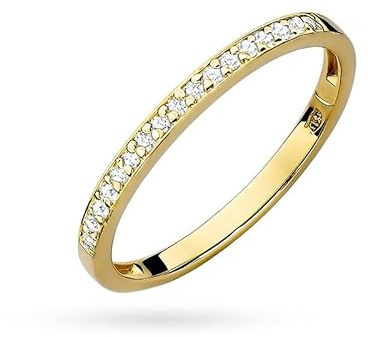 MARKO Courting Goldring Damen 375 Echtgold Ring mit Zirkonia – Weißer, Schwarzer oder Rubinroter Pavé Eternity Ring – Verlobungsring oder Ehering Damen Schmuck