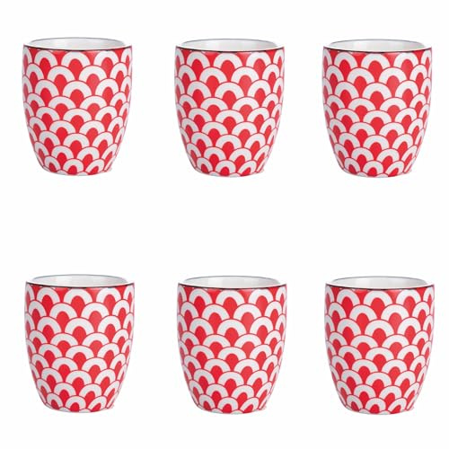 Set 6 tazzine caffè 90 ml in gres, decoro geometrico, Confusion