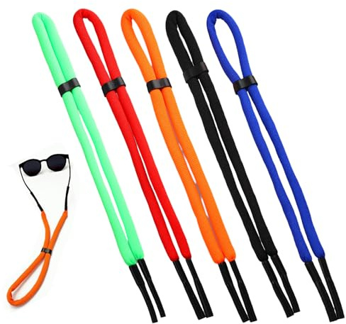 ZoeWei Brillenband Schwimmfähig, 5 Stück Sportbrillenband Anti-Verlust Brillenbänder Verstellbare Brillenband Herren für Wassersport Bootfahren Surfen