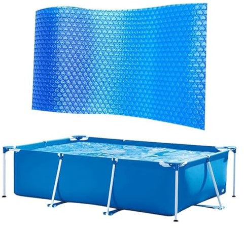 Rectangular Swimming Pool Cover,Space-Saving - Tarpaulin Thickness 800 µm,Ideal Floating Solar Pool Heater for Swimming Pools & Paddling Pools(260 * 170)