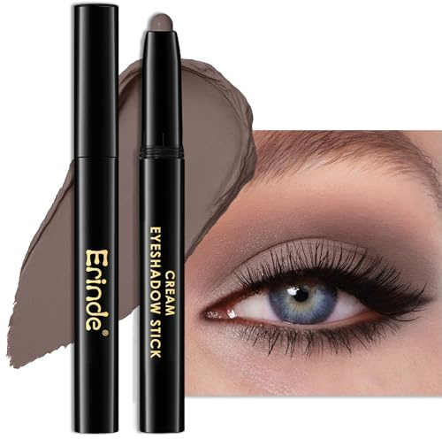 Erinde Gris Brown Pailleté Crayon à Paupières, Longue Tenue Waterproof, Formule Crémeuse, Bâton d'ombre à paupières High Pigmentes, Effet Lumière Instantané