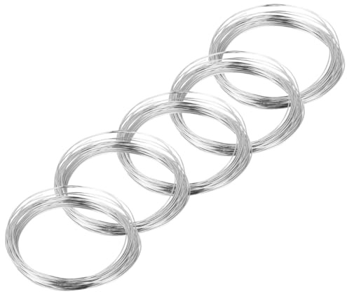 AKOOSY 5 rullar mjuk aluminiumtråd för gör-det-själv smycken hantverk silverträd kontorsprydnader mjuk tråd fritid kreativt material och flexibelt