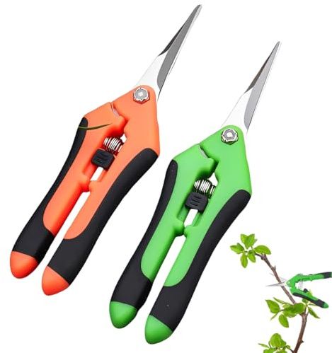 YIPFEN 2 Stücke Gartenschere, Ernteschere, Rosenschere, Bonsai Schere, Pflanzschere, Klein Blumenschere für Baumzweige, Blumen, Früchte