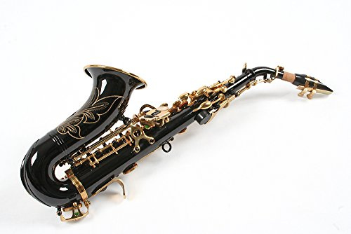 Karl Glaser Sopran Saxophon, gebogen, schwarz/gold, mit Koffer