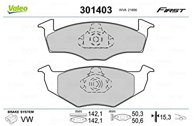 Valeo Juego de 4 Pastillas de Freno Essential 301403, Eje Delantero