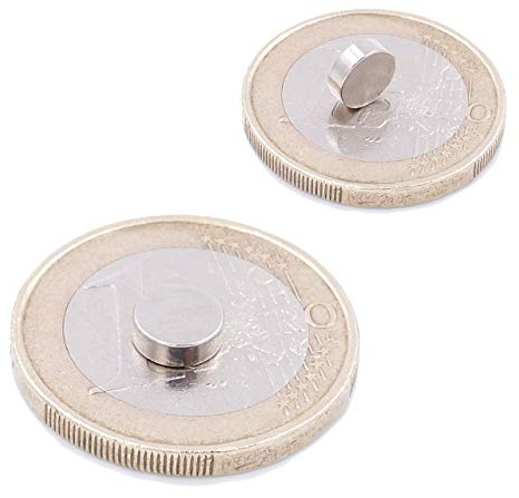 Brudazon | 75 Scheiben-Magnete 6x2mm | N52 Güteklasse - Neodym-Magnete | Ideal für Modellbau, Foto, Whiteboard, Pinnwand, Kühlschrank | Magnetscheibe
