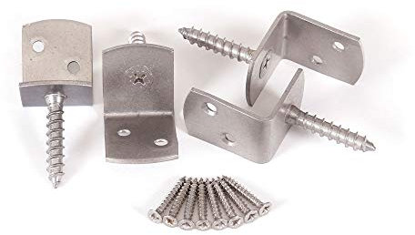 4ER-Set FLECHTZAUNHALTER Winkel Edelstahl IN L-Form 38x34 MM